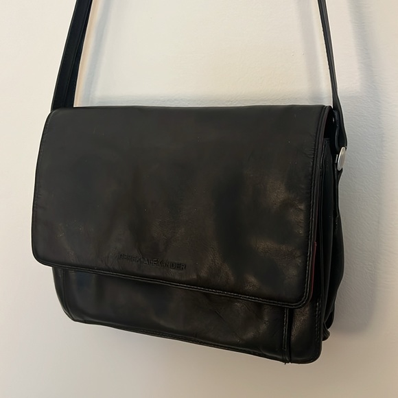 Derek Alexander East-West 3/4 flap Black Crossbody Bag - Picture 2 of 10